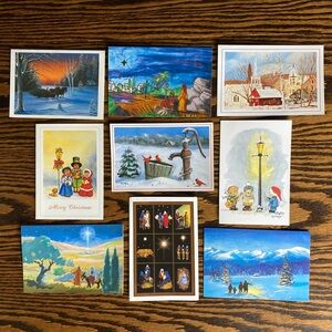 9 The Mouth and Foot Painting Artists Handi-Card Christmas Cards Envelopes